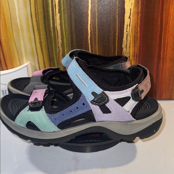 ECCO Women’s Yucatán Off-road Multicolor Strap Sandals - Size EU 37/US 6 - Picture 1 of 9
